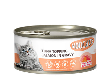Moochie Adult Tuna Topping Salmon 85g Can